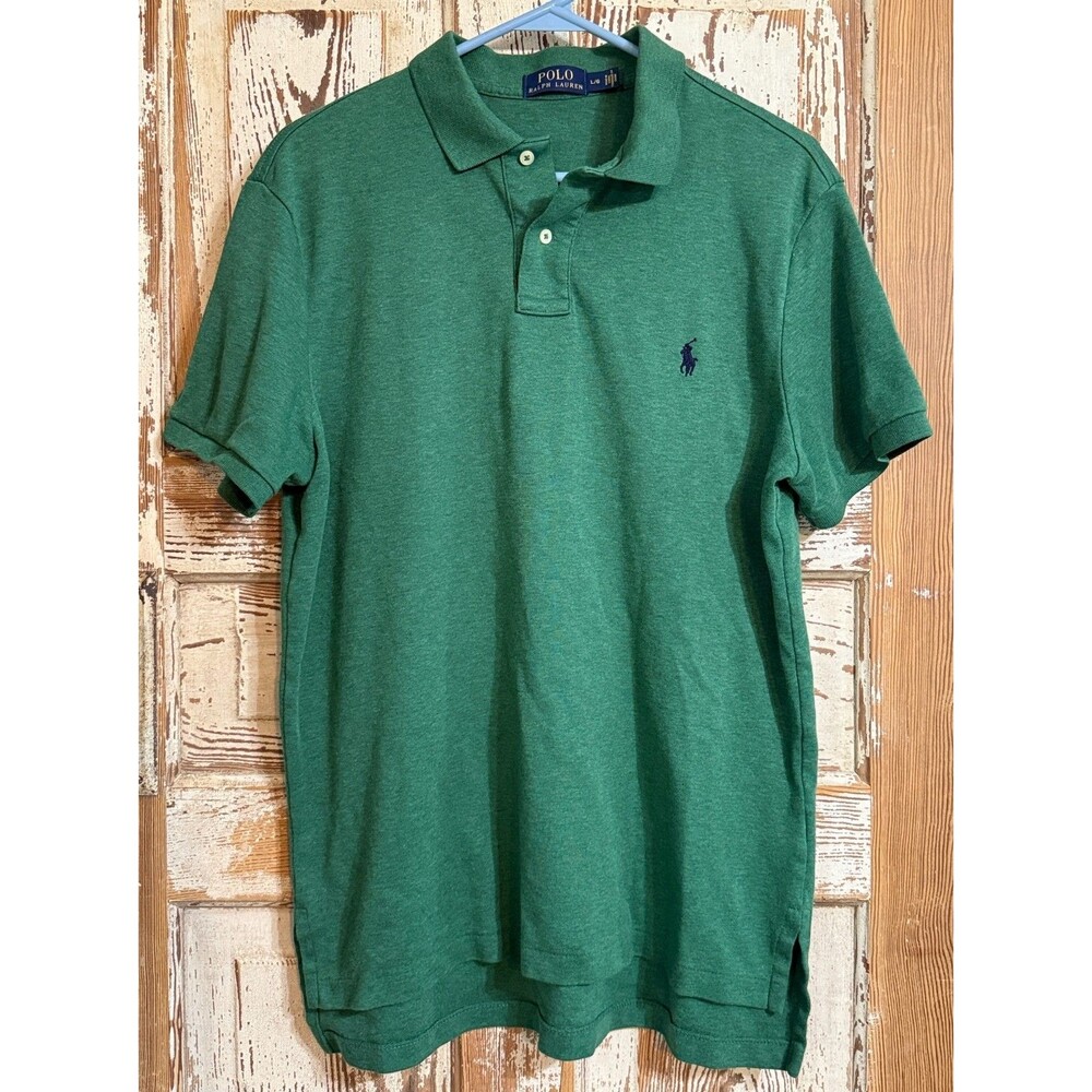 Men's POLO Ralph Lauren Cotton Short Sleeve Polo Shirt - Green - Large